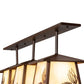 Meyda Lighting Stillwater 48" 3-Light Cafe Noir On Rust Mountain Pine Island Pendant Light With Beige Ripple Shade Glass