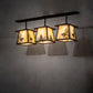 Meyda Lighting Stillwater 48" 3-Light Cafe Noir On Rust Mountain Pine Island Pendant Light With Beige Ripple Shade Glass