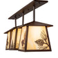 Meyda Lighting Stillwater 48" 3-Light Cafe Noir On Rust Mountain Pine Island Pendant Light With Beige Ripple Shade Glass