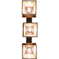 Meyda Lighting Stillwater 48" 3-Light Cafe Noir On Rust Mountain Pine Island Pendant Light With Beige Ripple Shade Glass