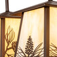 Meyda Lighting Stillwater 48" 3-Light Cafe Noir On Rust Mountain Pine Island Pendant Light With Beige Ripple Shade Glass