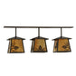 Meyda Lighting Stillwater 48" 3-Light Timeless Bronze Mountain Pine Island Pendant Light With Beige Art Shade Glass