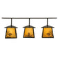 Meyda Lighting Stillwater 48" 3-Light Timeless Bronze Mountain Pine Island Pendant Light With Beige Art Shade Glass