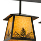 Meyda Lighting Stillwater 48" 3-Light Timeless Bronze Mountain Pine Island Pendant Light With Beige Art Shade Glass