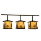 Meyda Lighting Stillwater 48" 3-Light Timeless Bronze Mountain Pine Island Pendant Light With Beige Art Shade Glass