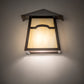 Meyda Lighting Stillwater 6" Craftsman Brown Mountain View Wall Sconce With Beige Opal Shade Glass