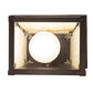 Meyda Lighting Stillwater 6" Craftsman Brown Mountain View Wall Sconce With Beige Opal Shade Glass