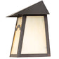 Meyda Lighting Stillwater 6" Craftsman Brown Mountain View Wall Sconce With Beige Opal Shade Glass