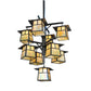 Meyda Lighting Stillwater 61" 9-Light Timeless Bronze T Mission Hanging Lantern Chandelier With Beige Iridescent Shade Glass