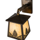 Meyda Lighting Stillwater 7" Antique Copper Mountain Pine Hanging Wall Sconce With Beige Art Shade Glass