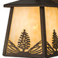 Meyda Lighting Stillwater 7" Antique Copper Mountain Pine Hanging Wall Sconce With Beige Art Shade Glass