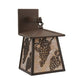 Meyda Lighting Stillwater 7" Cafe Noir Grapes Hanging Wall Sconce With Silver Mica Shade Glass