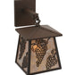 Meyda Lighting Stillwater 7" Cafe Noir Grapes Hanging Wall Sconce With Silver Mica Shade Glass