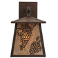 Meyda Lighting Stillwater 7" Cafe Noir Grapes Hanging Wall Sconce With Silver Mica Shade Glass