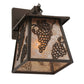 Meyda Lighting Stillwater 7" Cafe Noir Grapes Hanging Wall Sconce With Silver Mica Shade Glass