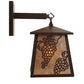 Meyda Lighting Stillwater 7" Cafe Noir Grapes Hanging Wall Sconce With Silver Mica Shade Glass