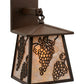 Meyda Lighting Stillwater 7" Cafe Noir Grapes Hanging Wall Sconce With Silver Mica Shade Glass