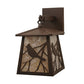 Meyda Lighting Stillwater 7" Cafe Noir Song Bird Hanging Wall Sconce With Silver Mica Shade Glass