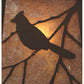 Meyda Lighting Stillwater 7" Cafe Noir Song Bird Hanging Wall Sconce With Silver Mica Shade Glass