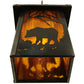 Meyda Lighting Stillwater 7" Craftsman Brown Grizzly Bear Wall Sconce With Honey Amber Shade Glass