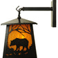 Meyda Lighting Stillwater 7" Craftsman Brown Grizzly Bear Wall Sconce With Honey Amber Shade Glass