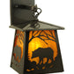 Meyda Lighting Stillwater 7" Craftsman Brown Grizzly Bear Wall Sconce With Honey Amber Shade Glass