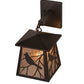 Meyda Lighting Stillwater 7" Timeless Bronze Song Bird Hanging Wall Sconce With Silver Mica Shade Glass