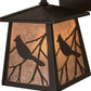 Meyda Lighting Stillwater 7" Timeless Bronze Song Bird Hanging Wall Sconce With Silver Mica Shade Glass