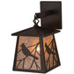 Meyda Lighting Stillwater 7" Timeless Bronze Song Bird Hanging Wall Sconce With Silver Mica Shade Glass