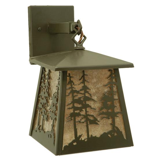 Meyda Lighting Stillwater 7" Timeless Bronze Tall Pines Hanging Wall Sconce