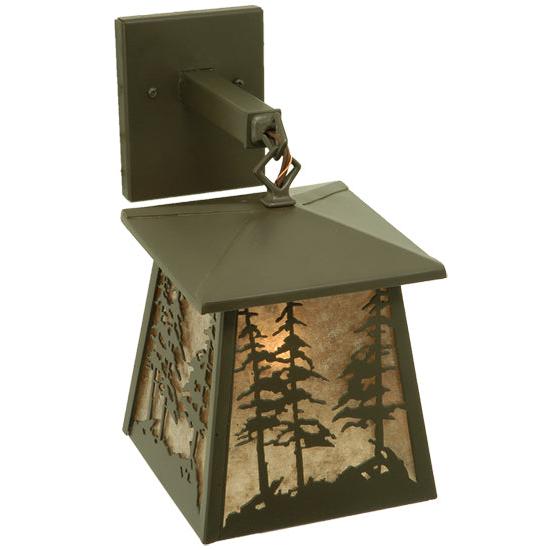 Meyda Lighting Stillwater 7" Timeless Bronze Tall Pines Hanging Wall Sconce