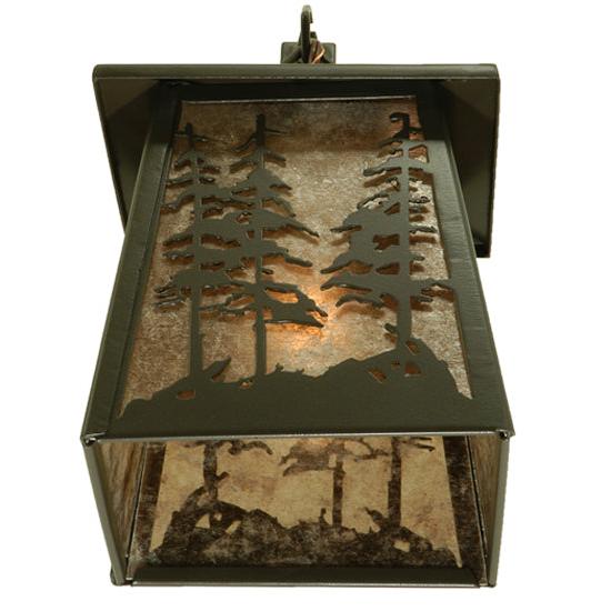 Meyda Lighting Stillwater 7" Timeless Bronze Tall Pines Hanging Wall Sconce
