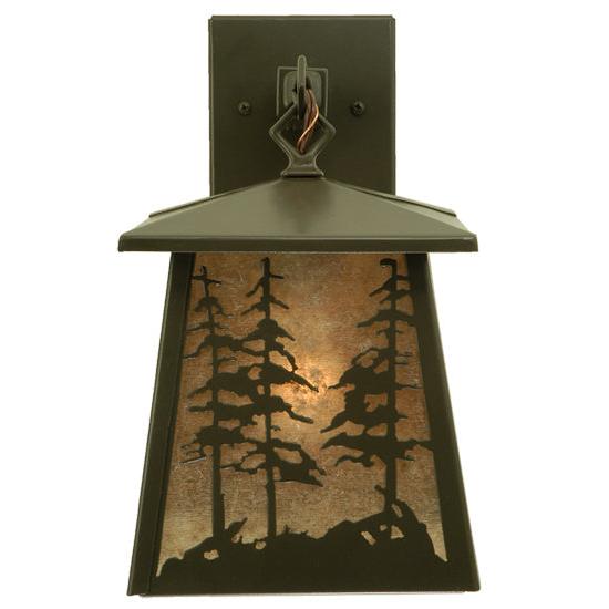 Meyda Lighting Stillwater 7" Timeless Bronze Tall Pines Hanging Wall Sconce