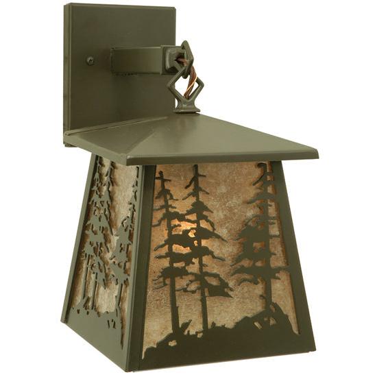 Meyda Lighting Stillwater 7" Timeless Bronze Tall Pines Hanging Wall Sconce