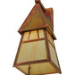 Meyda Lighting Stillwater 7.40"Sq Vintage Copper Double Bar Mission Wall Sconce With Beige Iridescent Art Shade Glass