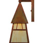 Meyda Lighting Stillwater 7.40"Sq Vintage Copper Double Bar Mission Wall Sconce With Beige Iridescent Art Shade Glass