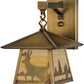 Meyda Lighting Stillwater 8" Antique Brass Deer Creek Creek Hanging Wall Sconce With Beige Art Shade Glass