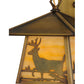 Meyda Lighting Stillwater 8" Antique Brass Deer Creek Creek Hanging Wall Sconce With Beige Art Shade Glass