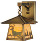 Meyda Lighting Stillwater 8" Antique Brass Deer Creek Creek Hanging Wall Sconce With Beige Art Shade Glass