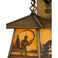 Meyda Lighting Stillwater 8" Antique Brass Fly Fishing Creek Hanging Wall Sconce With Beige Art Shade Glass