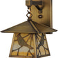 Meyda Lighting Stillwater 8" Antique Brass Song Bird Hanging Wall Sconce With Beige Art Shade Glass