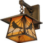 Meyda Lighting Stillwater 8" Antique Brass Song Bird Hanging Wall Sconce With Beige Art Shade Glass