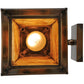 Meyda Lighting Stillwater 8" Antique Brass Song Bird Hanging Wall Sconce With Beige Art Shade Glass
