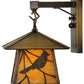 Meyda Lighting Stillwater 8" Antique Brass Song Bird Hanging Wall Sconce With Beige Art Shade Glass