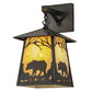 Meyda Lighting Stillwater 8" Craftsman Brown Bear at Dawn Hanging Wall Sconce With Beige Art Shade Glass