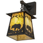 Meyda Lighting Stillwater 8" Craftsman Brown Bear at Dawn Hanging Wall Sconce With Beige Art Shade Glass