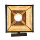 Meyda Lighting Stillwater 8" Craftsman Brown Bear at Dawn Hanging Wall Sconce With Beige Art Shade Glass