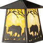 Meyda Lighting Stillwater 8" Craftsman Brown Bear at Dawn Hanging Wall Sconce With Beige Art Shade Glass