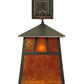 Meyda Lighting Stillwater 8" Craftsman Brown Double Bar Mission Wall Sconce With Amber Mica Shade Glass