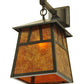 Meyda Lighting Stillwater 8" Craftsman Brown Double Bar Mission Wall Sconce With Amber Mica Shade Glass